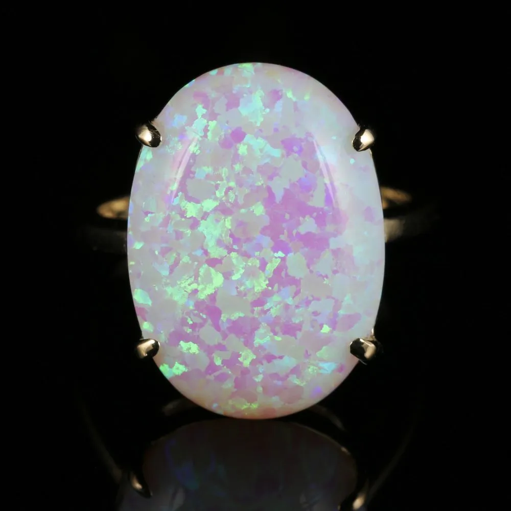 Large Opal Gold Ring 30Ct In Size