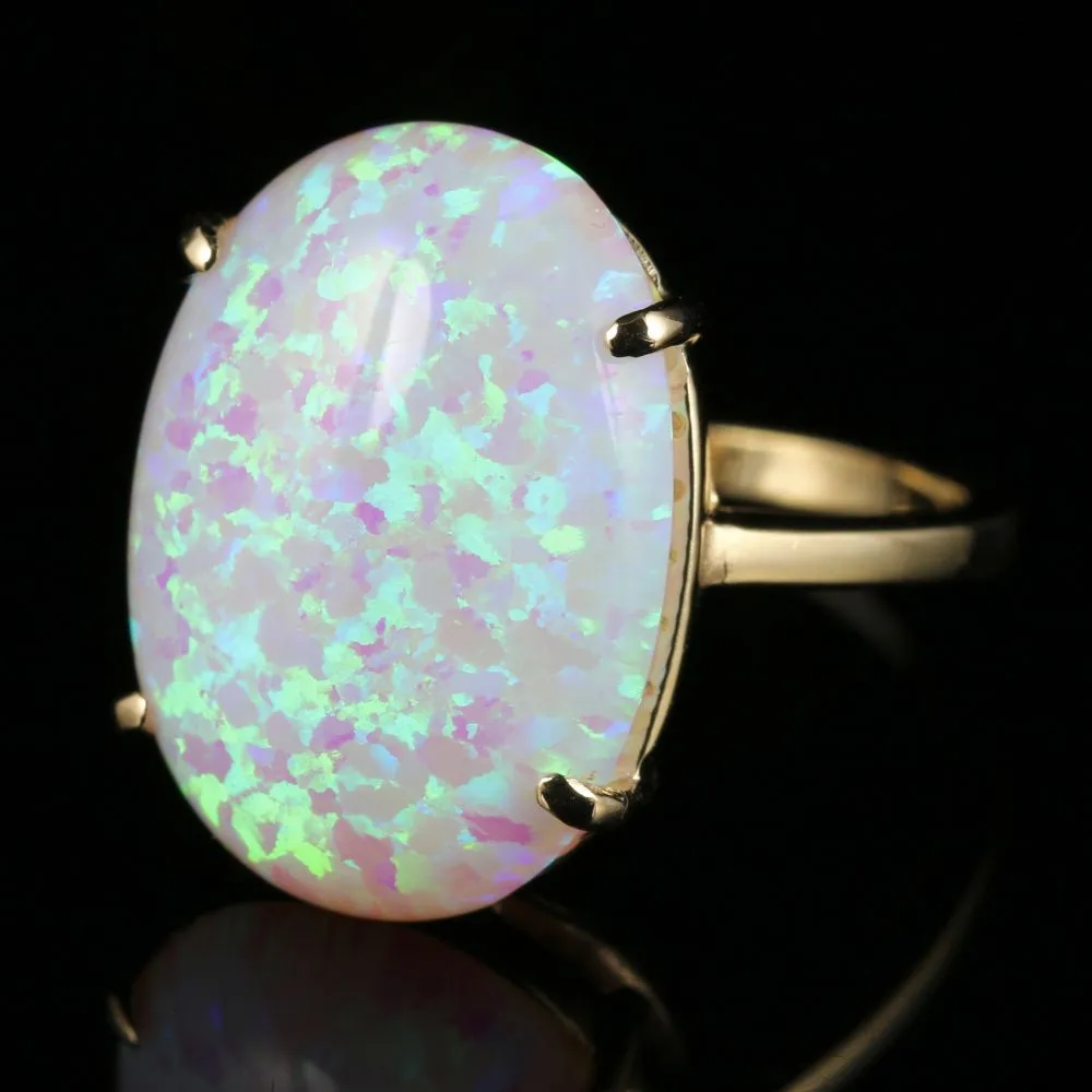 Large Opal Gold Ring 30Ct In Size