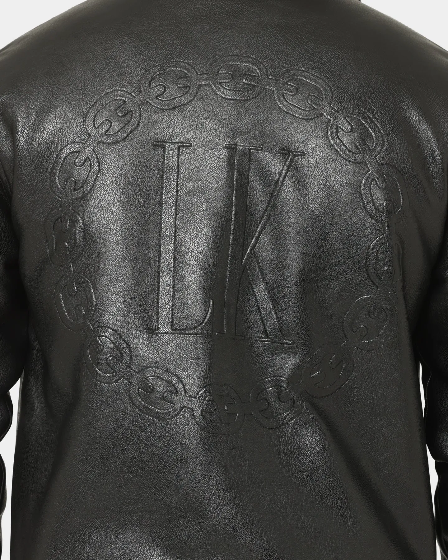 Last Kings Chain Faux Leather Jacket Black