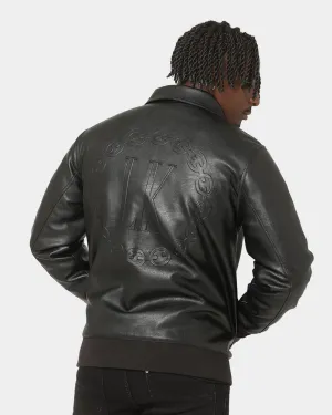 Last Kings Chain Faux Leather Jacket Black