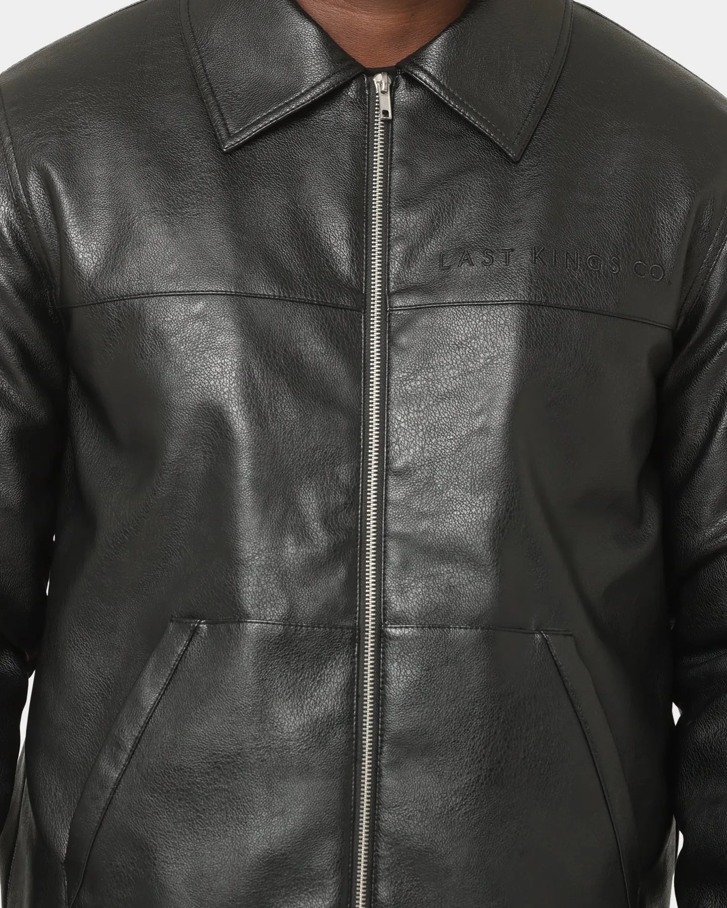 Last Kings Chain Faux Leather Jacket Black