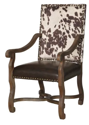 Leather And Faux Cowhide Armchair