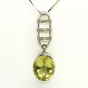 Lemon Topaz And Diamond Pendant