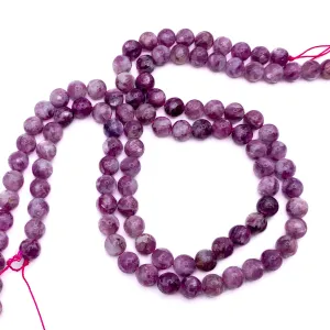 Lepidolite AAA 8mm Smooth Round Bead Strand