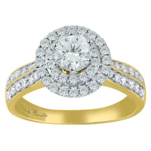 Love by Michelle Beville Double Halo Solitaire Ring with 1.00ct of Diamond in 18ct Yellow Gold