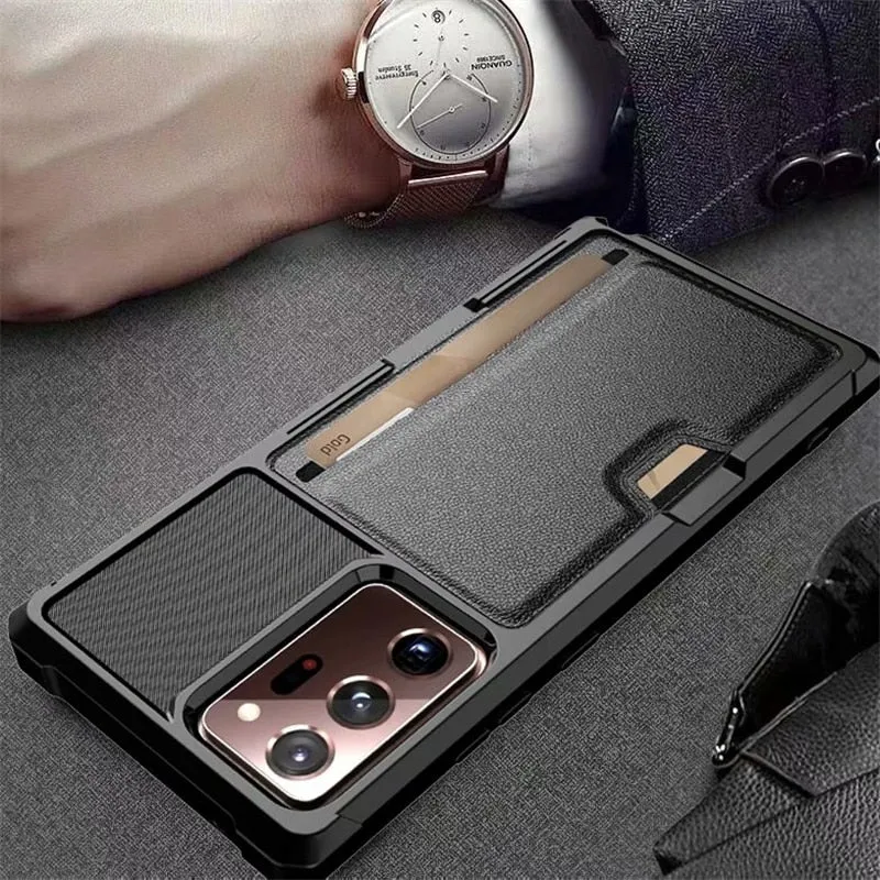 Magnetic Leather Card Pocket Bag Case for Samsung Galaxy