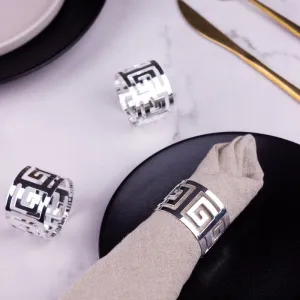 Maze Silver Napkin Rings (Set of 6)