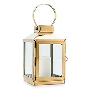 MEDIUM DECORATIVE CANDLE LANTERN - GOLD