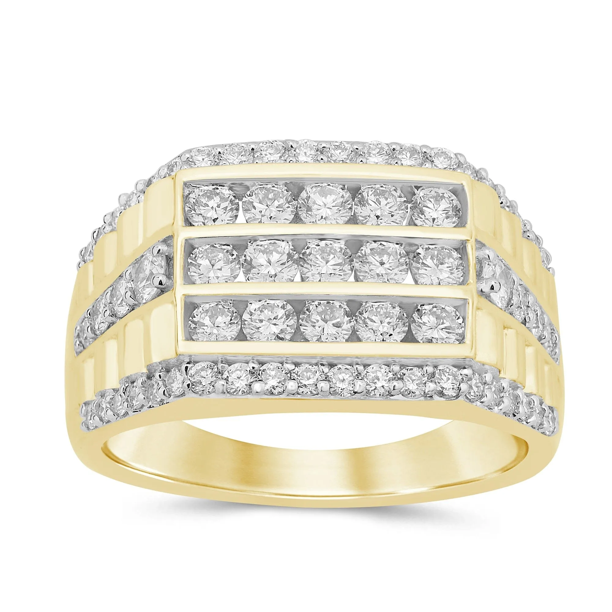 Meera Men's Brilliant Ring with 1.75ct of Laboratory Grown Diamonds in 9ct Yellow Gold