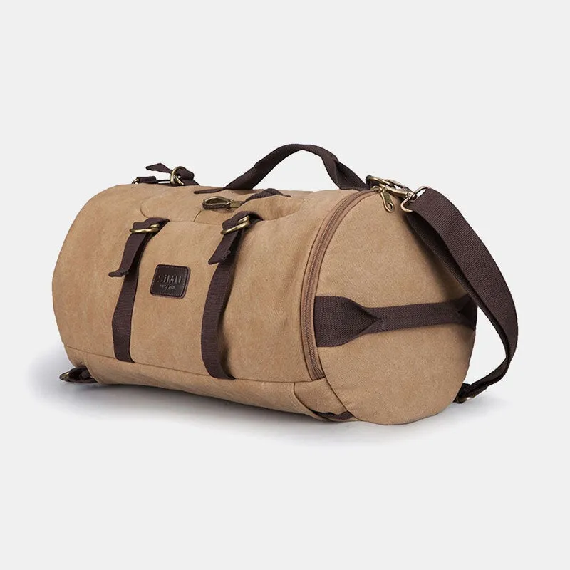 Men Canvas Travel Backpack Multi-function With USB Charging Handbag Shoulder Bag Cross Body