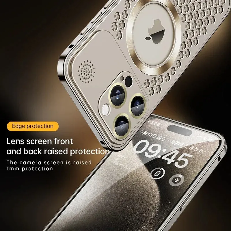 Metal Aluminum Heat Dissipation Magsafe Phone Case Lens Film For iPhone