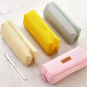 Minimalist Canvas Zipper Pencil Pouch