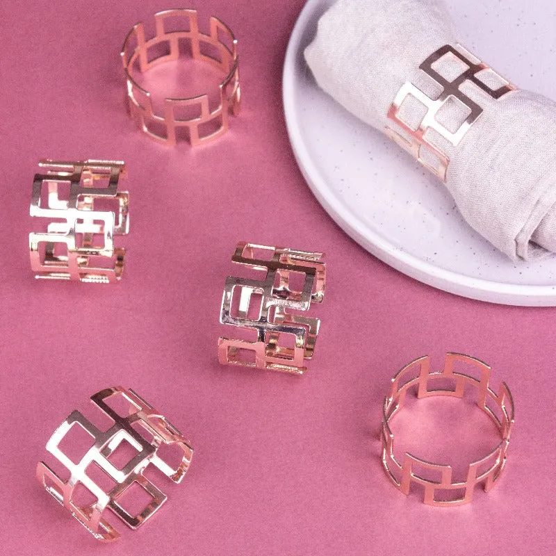 Minimalistic Rose Gold Napkin Rings (Set of 6)