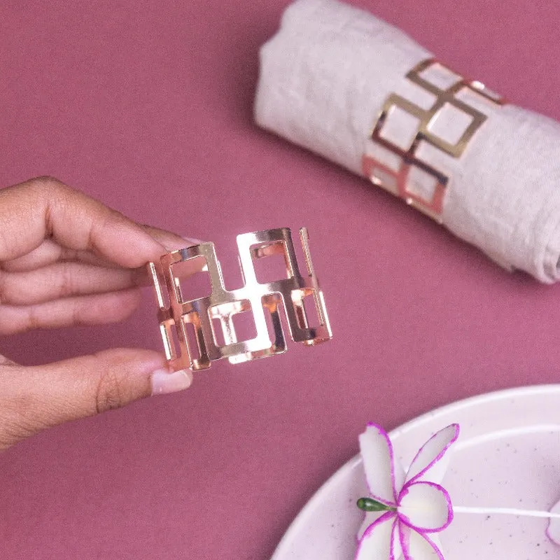 Minimalistic Rose Gold Napkin Rings (Set of 6)