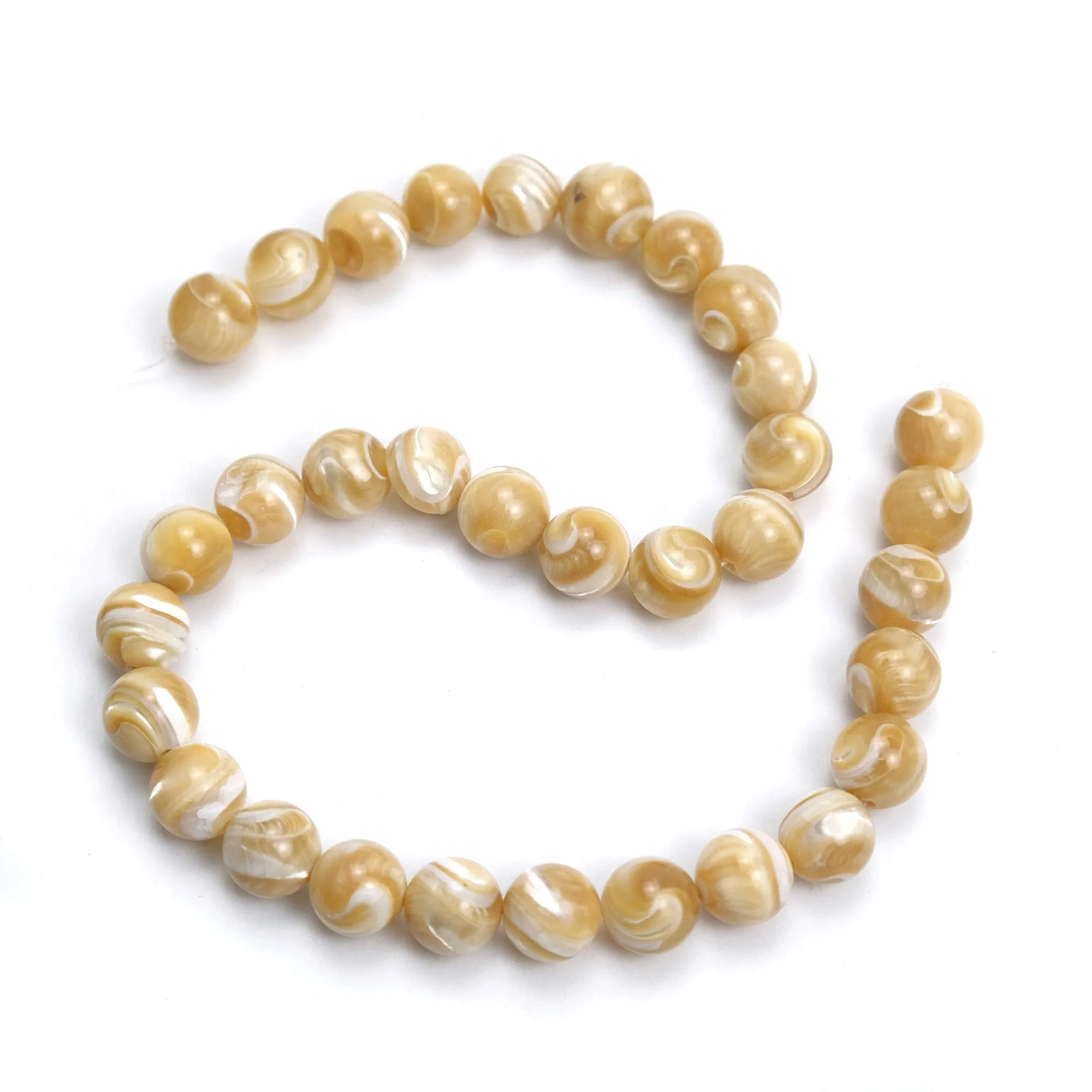 Mother of Pearl Smooth Rounds 12mm Strand