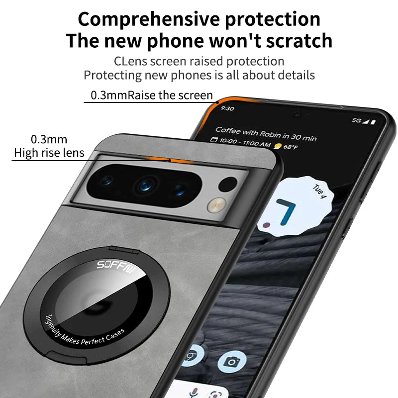 Multi-Function Leather TPU Phone Case with Magnetic 360°Kickstand For Google Pixel 8 7