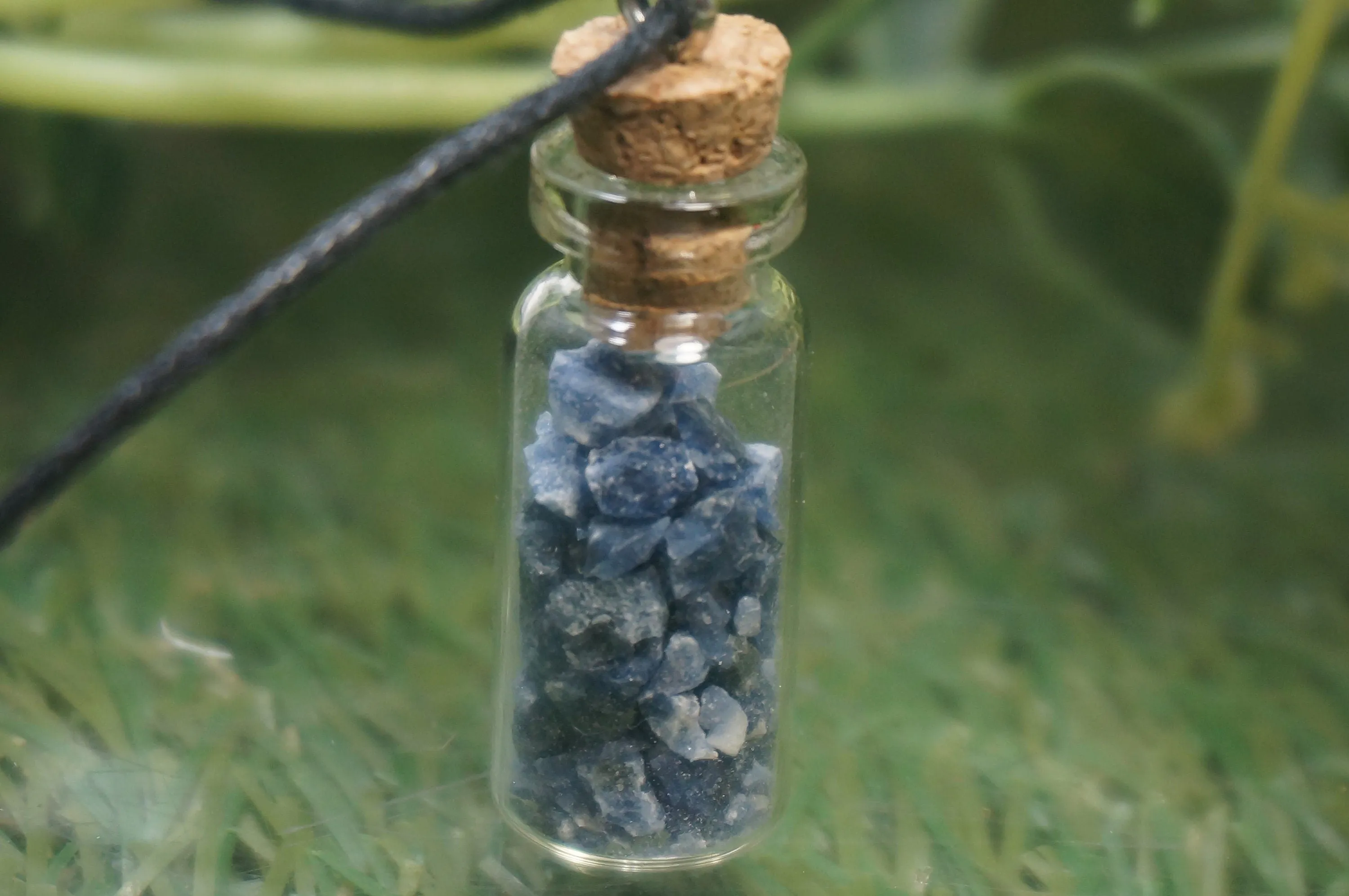 natural sodalite necklace botτle rough mineral stone birthstone blue healing therapy gift idea