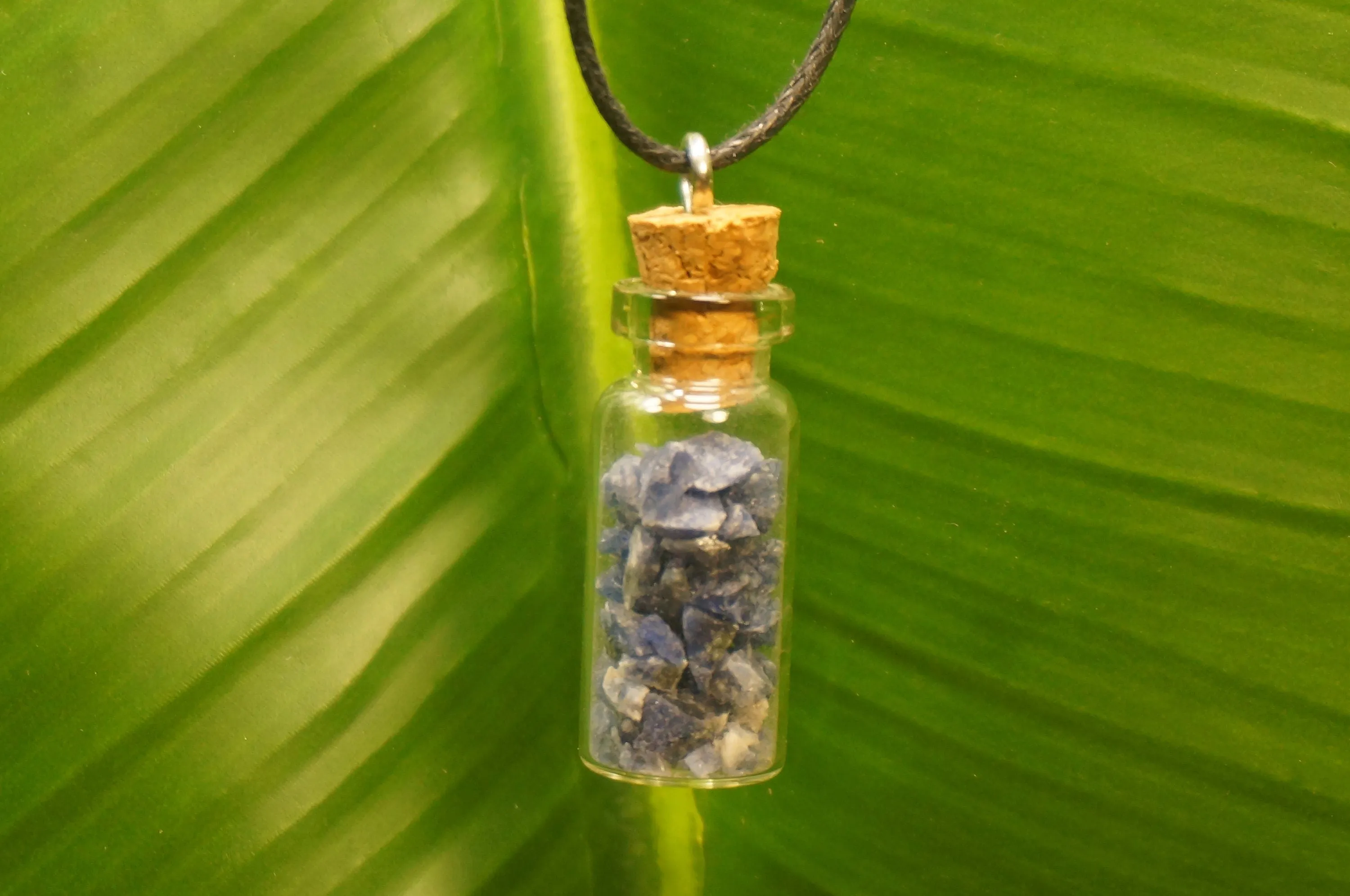 natural sodalite necklace botτle rough mineral stone birthstone blue healing therapy gift idea