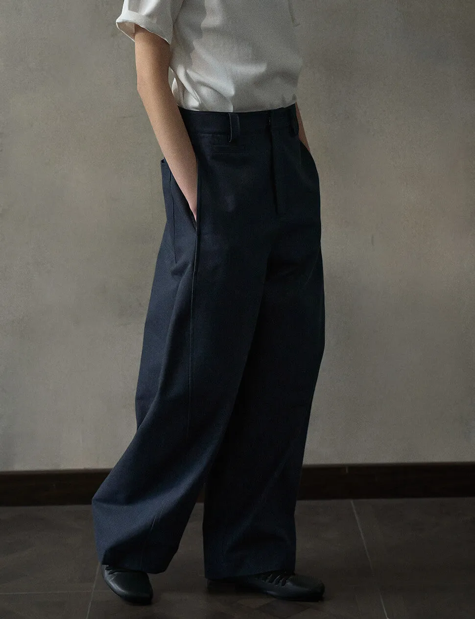 Navy Wide Leg Pants