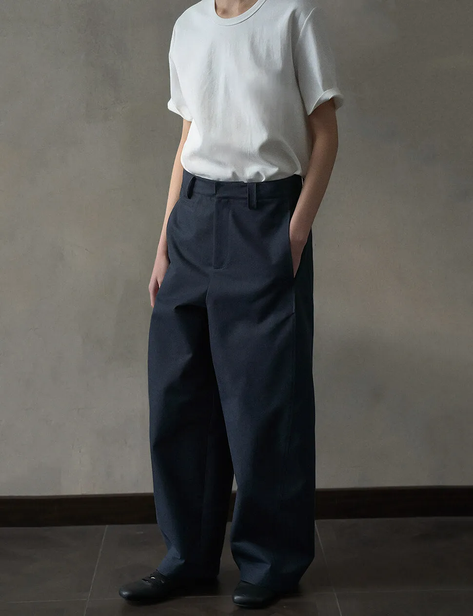 Navy Wide Leg Pants