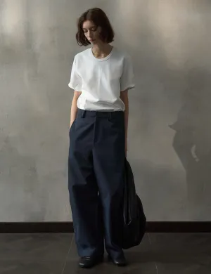 Navy Wide Leg Pants