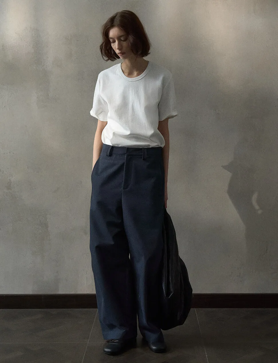 Navy Wide Leg Pants