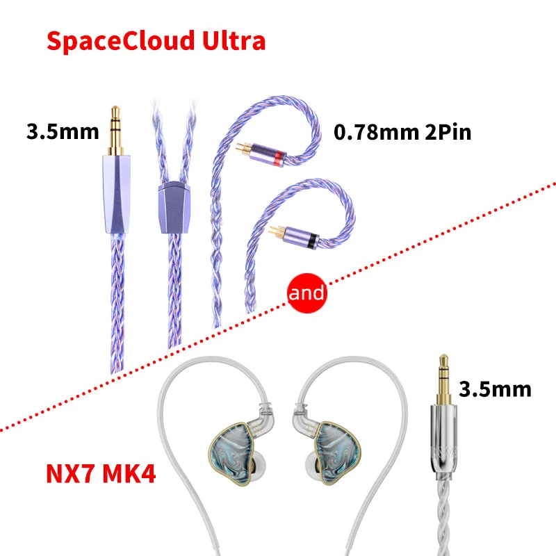 NiceHCK NX7 MK4 HiFi Audiophile IEM In Ear Monitor Earphones 7 Driver Units Hybrid Music Sport Earbud With Detachable 0.78mm 2Pin Cable MK3, NX7MK4 Headphone