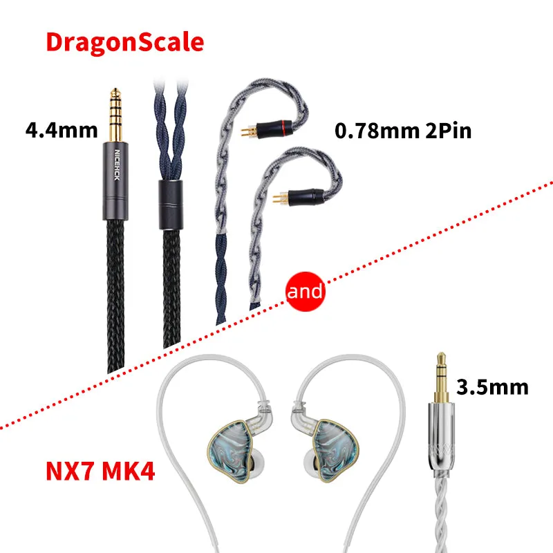 NiceHCK NX7 MK4 HiFi Audiophile IEM In Ear Monitor Earphones 7 Driver Units Hybrid Music Sport Earbud With Detachable 0.78mm 2Pin Cable MK3, NX7MK4 Headphone