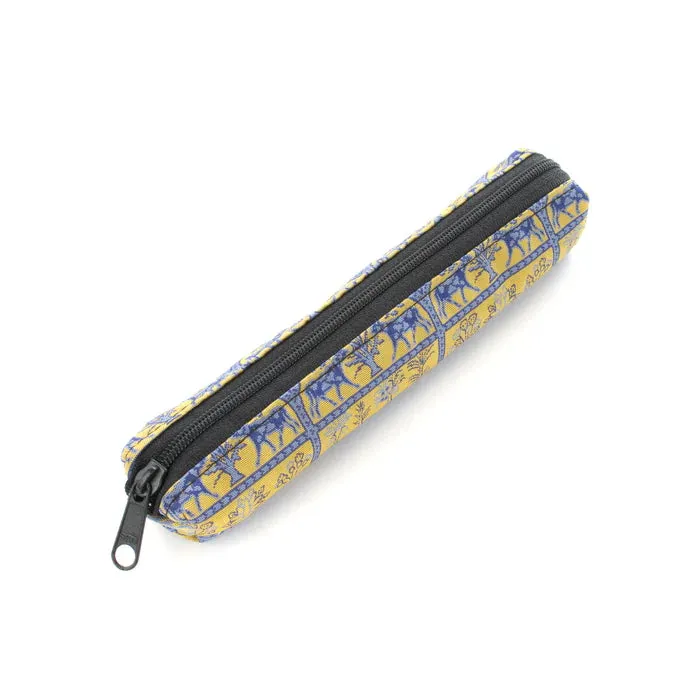 Nishijin-ori Pencil Case - The Bull in the I a r u Field - ,  Made in Kyoto, Japan,  Japanese traditional craft pen case