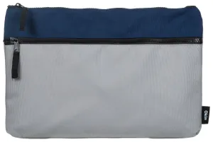 Okin Pencil Case 2 Zip Blue Grey 34x23x2.5cm