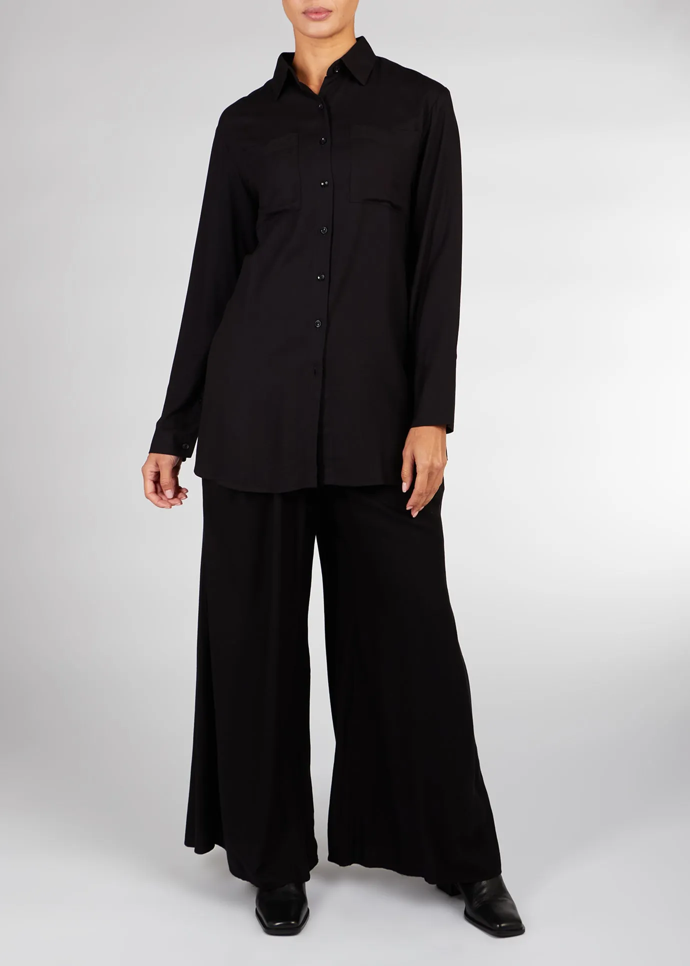 Paper Bag Trousers Black