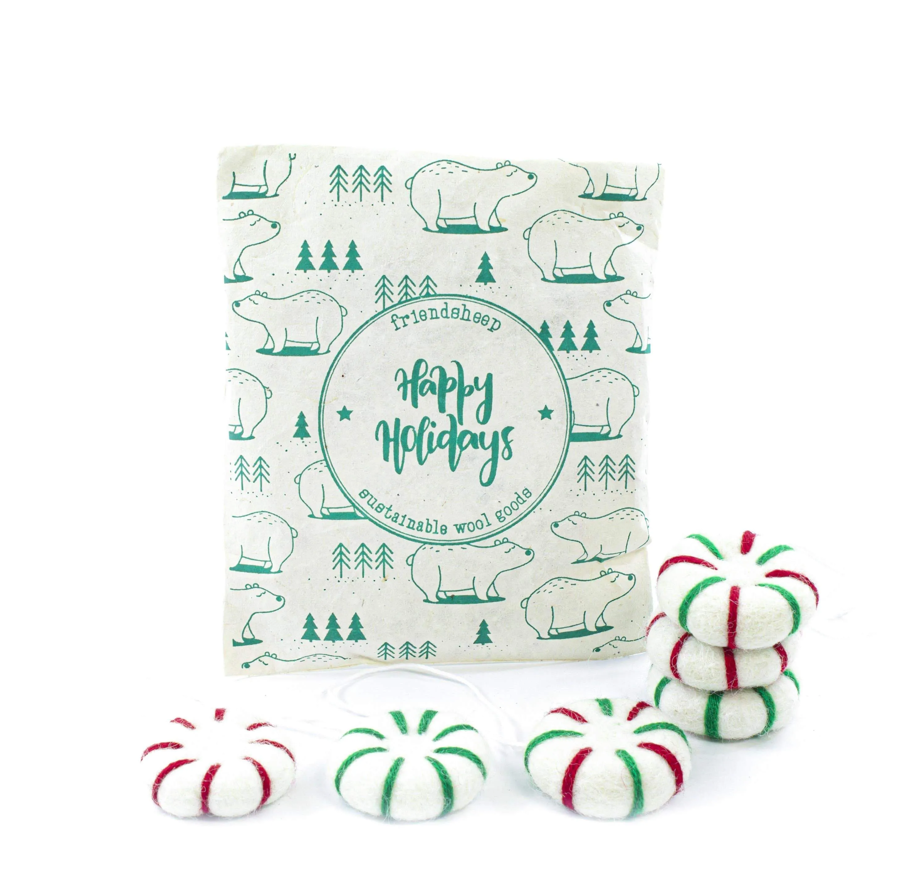 Peppermint Eco Fresheners Ornaments - Whites - Set of 6