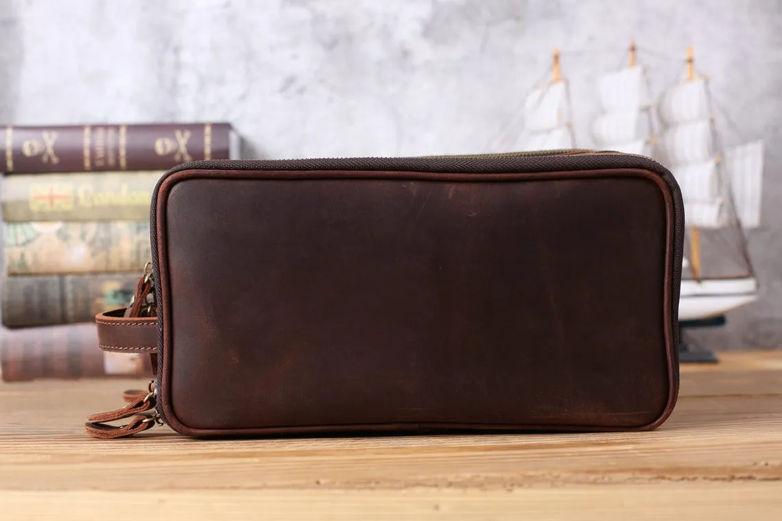 Personalized Leather Toiletry Bag, Groomsmen Gift, Mens Shaving Kit, Gifts for Him, Christmas Gift