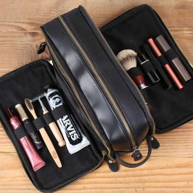 Personalized Leather Toiletry Bag, Groomsmen Gift, Mens Shaving Kit, Gifts for Him, Christmas Gift