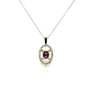 Pink Sapphire And Diamond Space Halo Pendant Ad No.0530