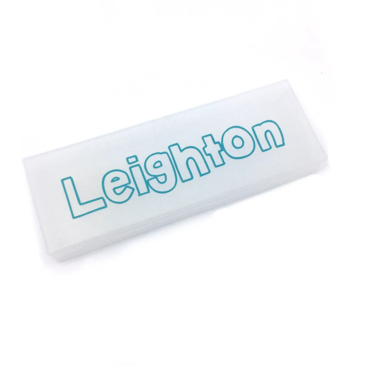 Plastic Pencil Case - Transparent (Turquoise Name)