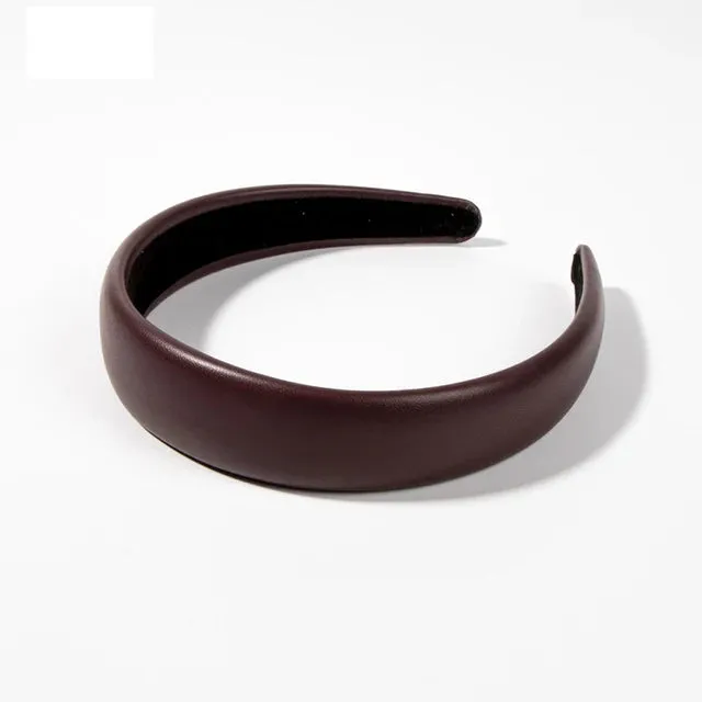 Pre Order:  Classic Padded Faux Leather Headband