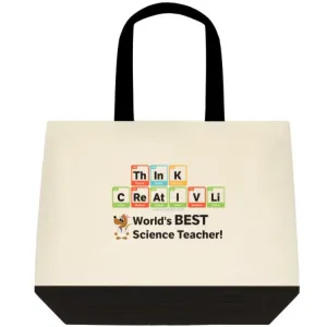 "ThInK CReAtIVLi - World's Best Science Teacher" - Tote Bag