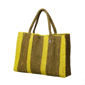 Raffia Bag Weekender olive-kiwi