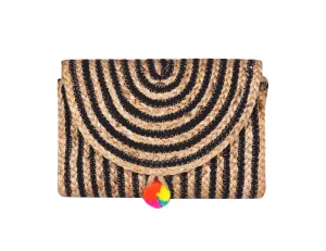 Raven Stripe Eco-Friendly Jute Clutch