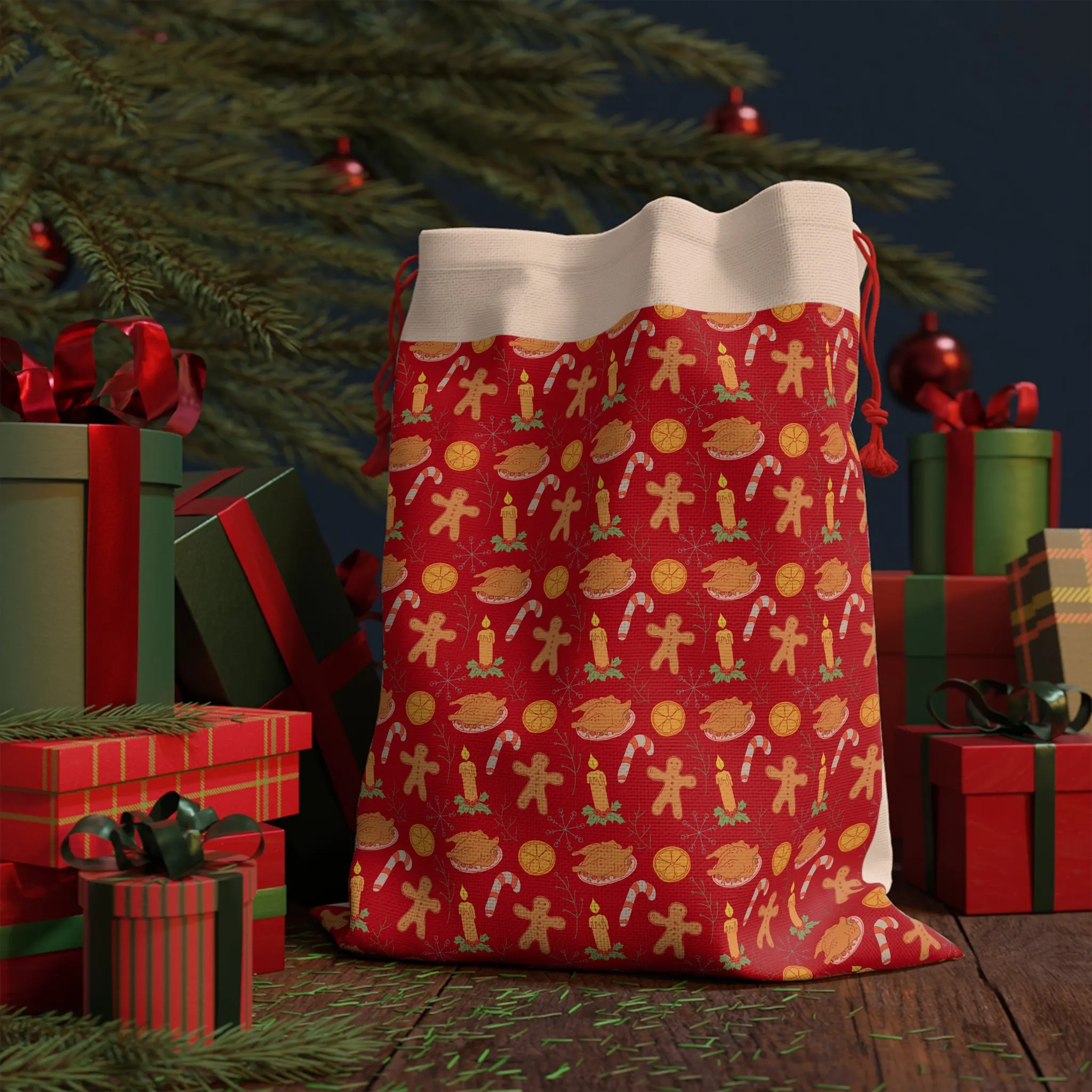 Reusable Christmas Gift Bag : Premium Santa Sack, Eco-Friendly Vintage Holiday Wrapping