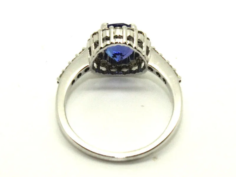 Round Tanzanite & Halo Diamond Ring AD No. 1003