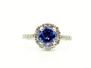 Round Tanzanite & Halo Diamond Ring AD No. 1003