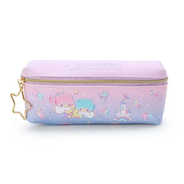 SANRIO Double Leather Pencil Case Melody KIKI & LALA Little twin stars Cinnamoroll Metal Zipper