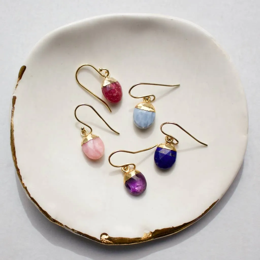 Semi Precious Drop Earrings 1215E