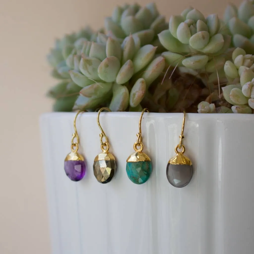 Semi Precious Drop Earrings 1215E