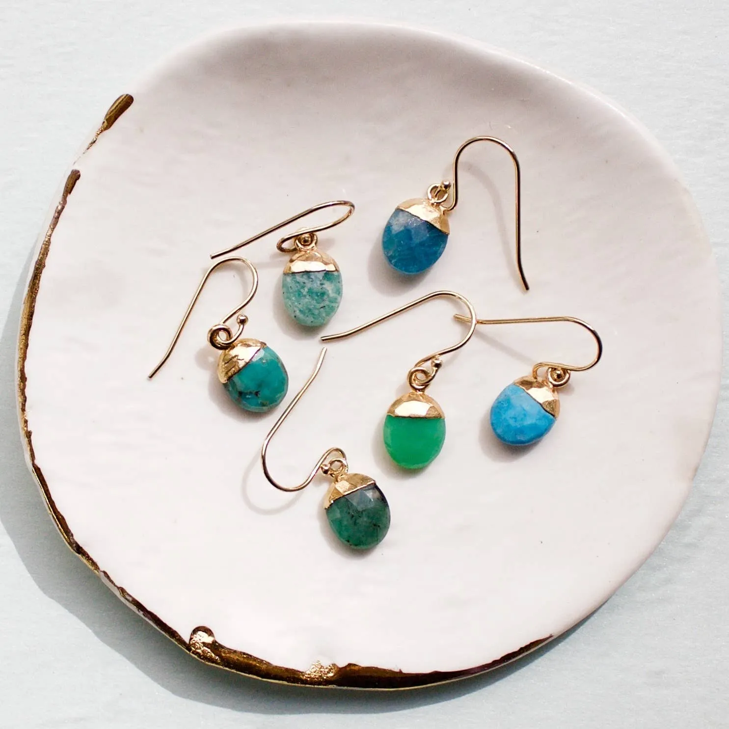 Semi Precious Drop Earrings 1215E