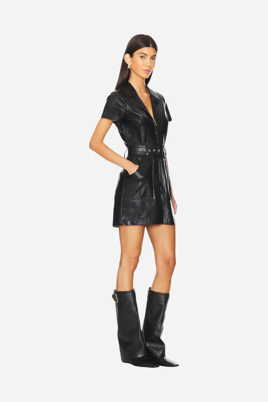 Show Me Your Mumu Outlaw Dress Black Faux Leather