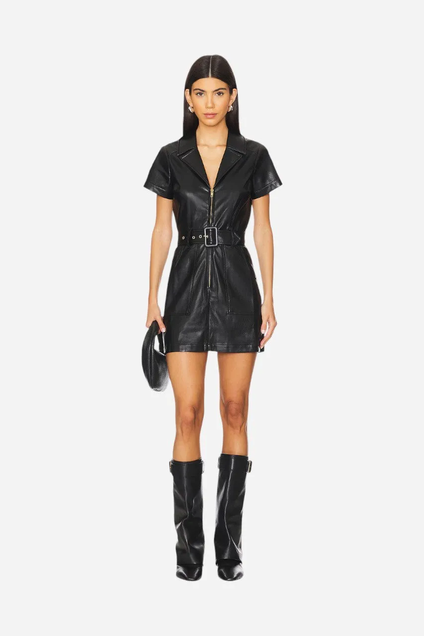 Show Me Your Mumu Outlaw Dress Black Faux Leather