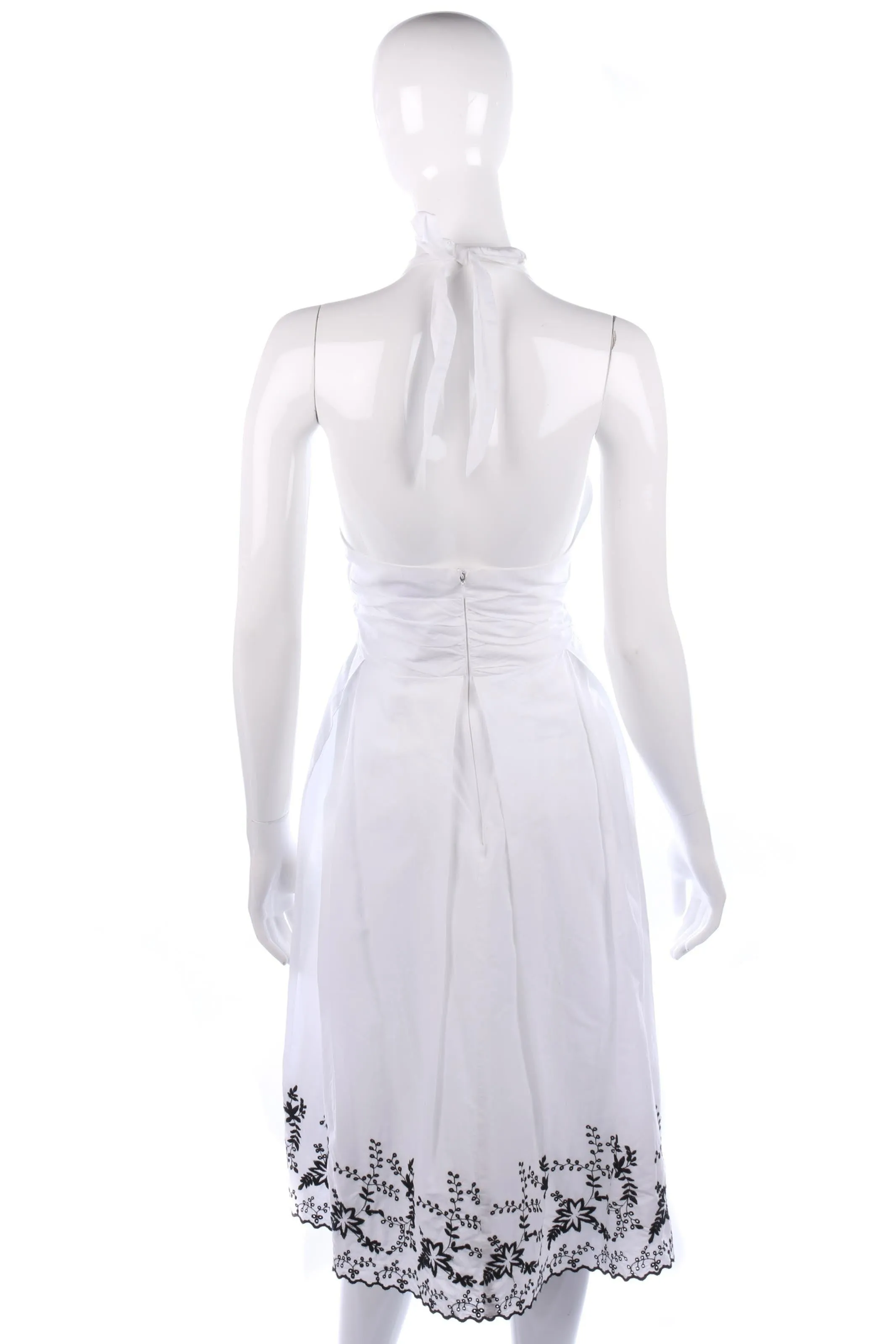 Signature Lovely white halter neck dress with embroidery size 10/12